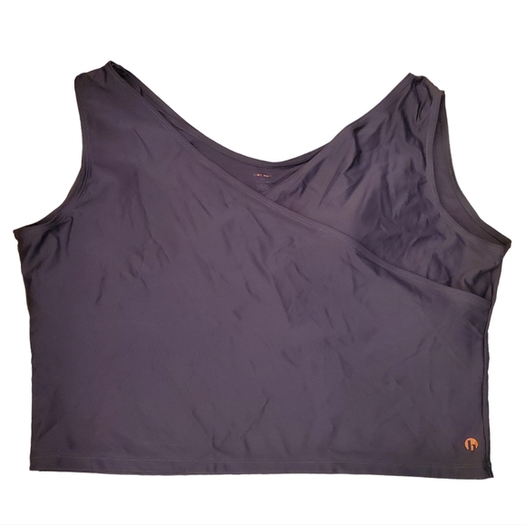 Honey Mark Swim Suit 3XL Charcoal Grey Basil Wrap Top & Sugar Skort - Picture 11 of 15